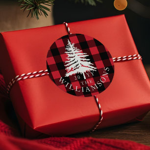 Adesivo Família branca do pinheiro da floresta da xadrez