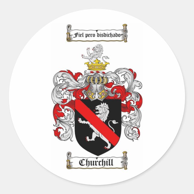 ADESIVO FAMÍLIA CHURCHILL CREST - CASACO DE ARMAS CHURCHIL (Frente)