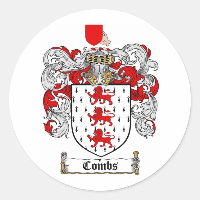 ADESIVO FAMÍLIA COMBS - CASACO DE ARMAS DE COMBS (Frente)