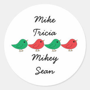 Adesivo Família de Aves de Natal