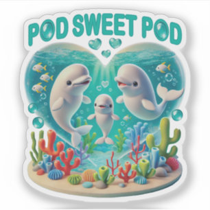 Adesivo Família de baleias "Pod Sweet Pod"
