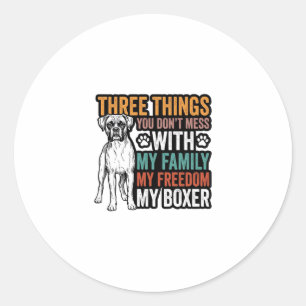 Adesivo Família de Cachorro Boxer Desenho de Camisa Vintag