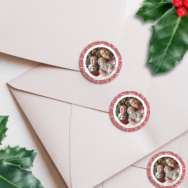 Adesivo Família de Cachorros com Padrão de Osso Vermelho e