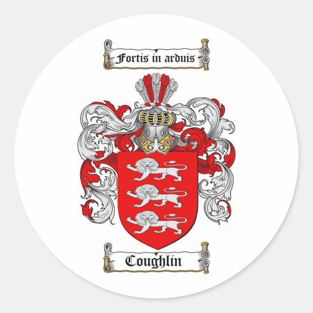 ADESIVO FAMÍLIA DE COUGHLIN - CASACO DE ARMAS DE COUGHLIN (Frente)