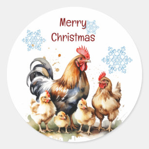 Adesivo Família de Fazendas de frango Natal Personalizar