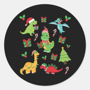 Adesivo Família de Festas de Natal T-Rex