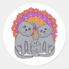 Adesivo Família de gatos.