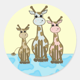Adesivo Família de girafa de desenho animado fofa