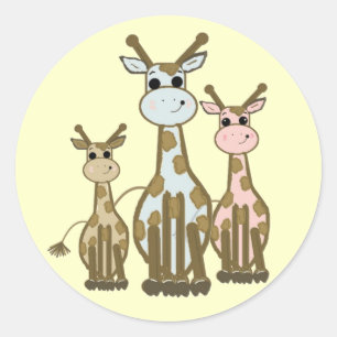 Adesivo Família de girafa de desenho animado fofa