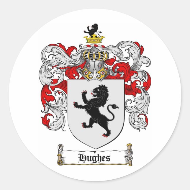 ADESIVO FAMÍLIA DE HUGHES CREST - CASACO DE ARMAS DE HUGHE (Frente)