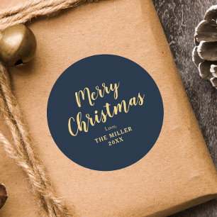 Adesivo Família de Natal Azul Moderno e Maravilha