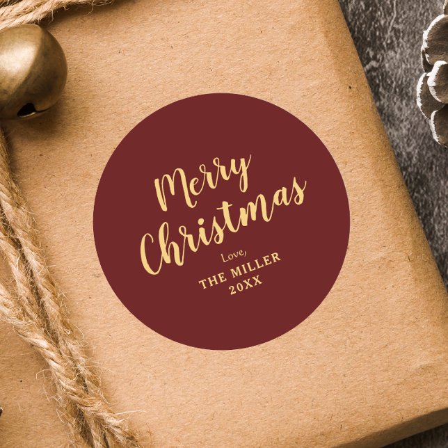 Adesivo Família de Natal Vermelho Moderno e Elegante (Criador carregado)