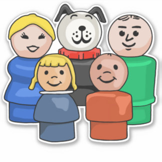 Adesivo Família de Pessoas redondas