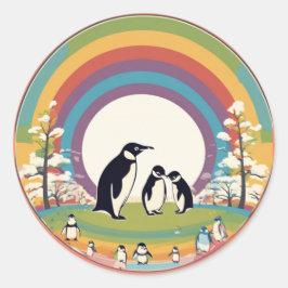 Adesivo Família de pinguins