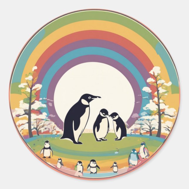 Adesivo Família de pinguins (Frente)