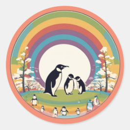 Adesivo Família de pinguins