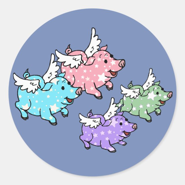 Adesivo Família de Porcos Voadores (Frente)