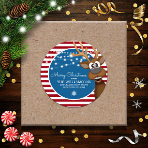 Adesivo Família de Rena de Natal Caprichosa Endereço