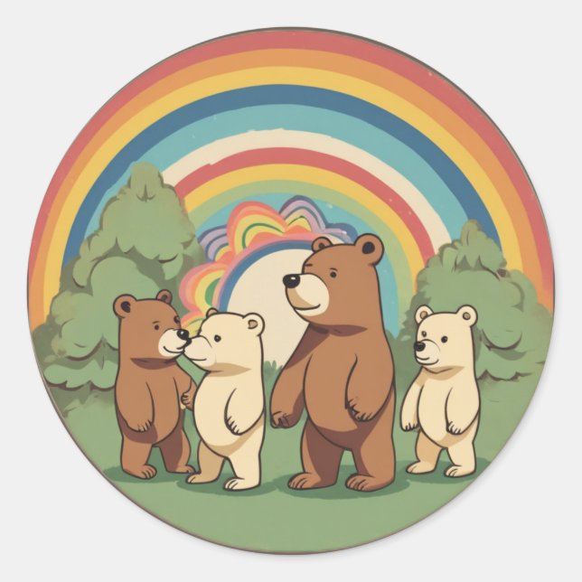 Adesivo Família de Ursos Bonitos (Frente)
