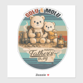 Adesivo Família de Ursos do Dia dos Pais Golu Fofa