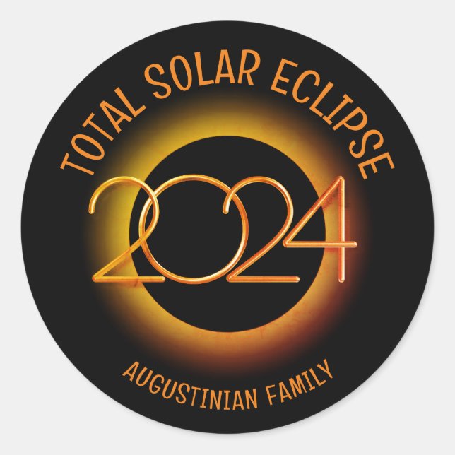Adesivo Família ECLIPSE SOLAR TOTAL 2024 Personalizada (Frente)