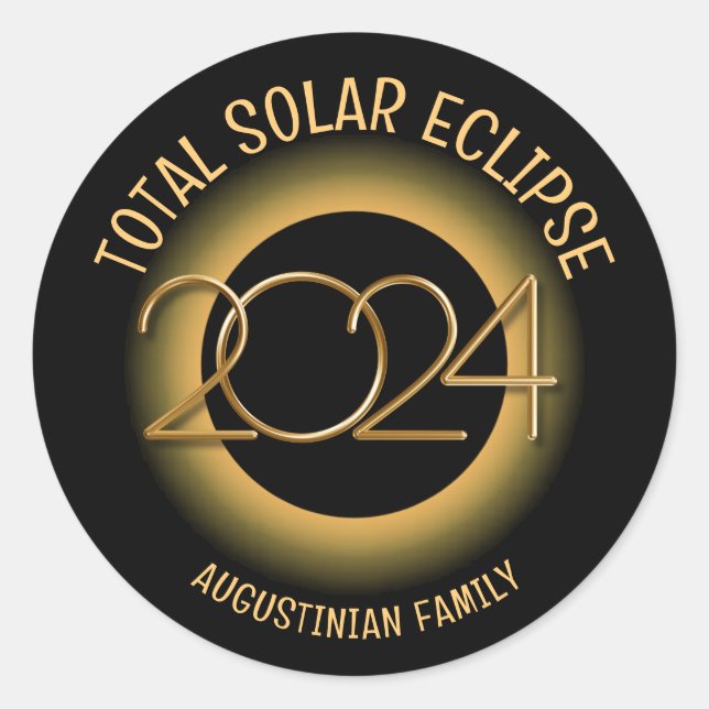 Adesivo Família ECLIPSE SOLAR TOTAL 2024 Personalizada (Frente)