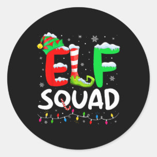 Adesivo Família Elf Coincidência de Natal Pijama Xmas Squ