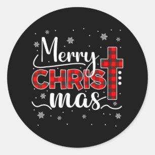 Adesivo Família Feliz Natal Cruz Cristã Buffalo