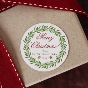 Adesivo Família Feliz Natal Wreath