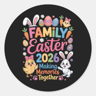 Adesivo Família Feliz Páscoa 2026 Criando Memórias Coelho