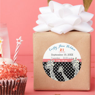 Adesivo Família Girafa Bebê Nascença Gravação de Nasciment