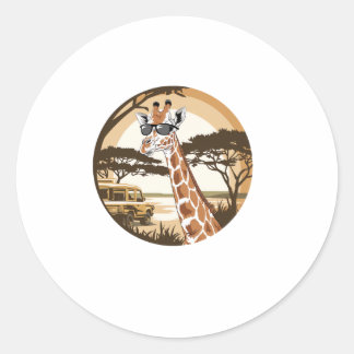 Adesivo Família girafa engraçada Óculos escuros Zoo África