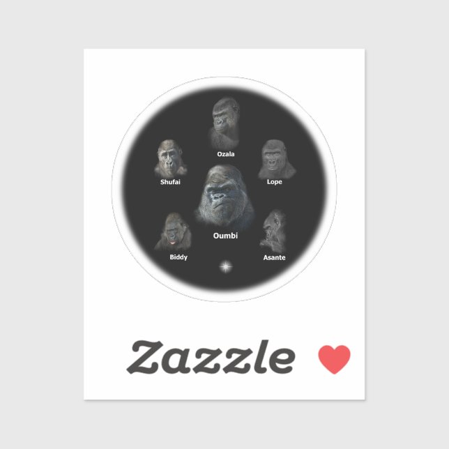 Adesivo Família Gorilla (Folha)