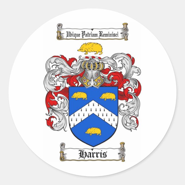 ADESIVO FAMÍLIA HARRIS CREST - CASACO HARRIS DE ARMAS (Frente)