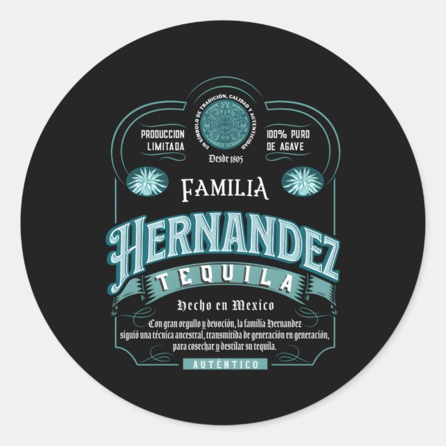 Adesivo Familia Hernandez Nomes Familiares Mexicanos Tequi (Frente)