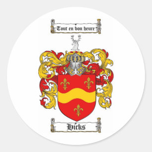ADESIVO FAMÍLIA HICKS CREST - HICKS CASACO DE ARMAS