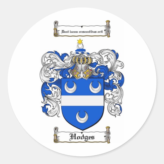 ADESIVO FAMÍLIA HODGES CREST - HODGES CASACO DE ARMAS (Frente)