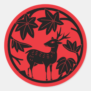 Adesivo Família Japonesa Crest - Mapa e veado Japonês