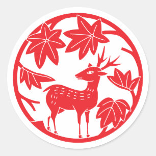 Adesivo Família Japonesa Crest - Mapa e veado Japonês