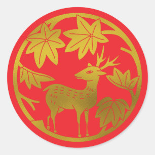 Adesivo Família Japonesa Crest - Mapa e veado Japonês