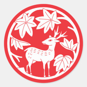 Adesivo Família Japonesa Crest - Mapa e veado Japonês