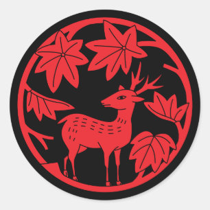 Adesivo Família Japonesa Crest - Mapa e veado Japonês