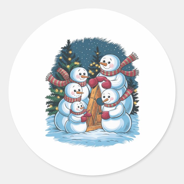 Adesivo Família Joyful Snowman (Frente)