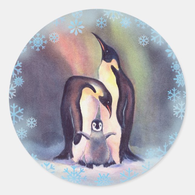 Adesivo FAMÍLIA PENGUIN por SHARON SHARPE (Frente)