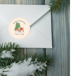 Adesivo Família personalizada de veados de Natal