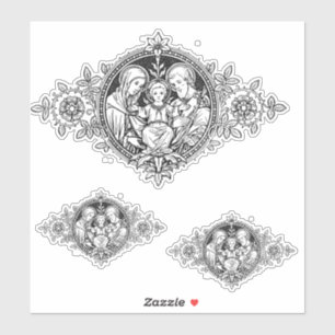 Adesivo Família santamente católica Jesus Mary Joseph