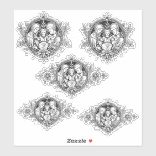 Adesivo Família santamente católica Jesus Mary Joseph