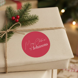 Adesivo Família Vermelha Moderna de Natal