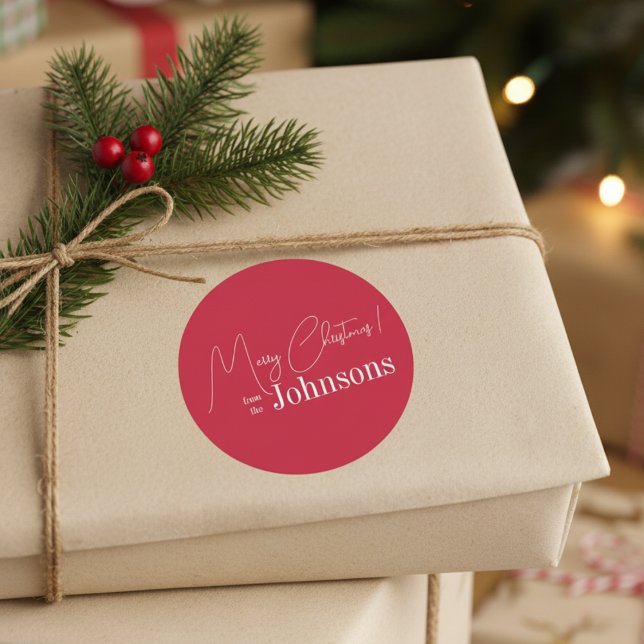 Adesivo Família Vermelha Moderna de Natal (Criador carregado)