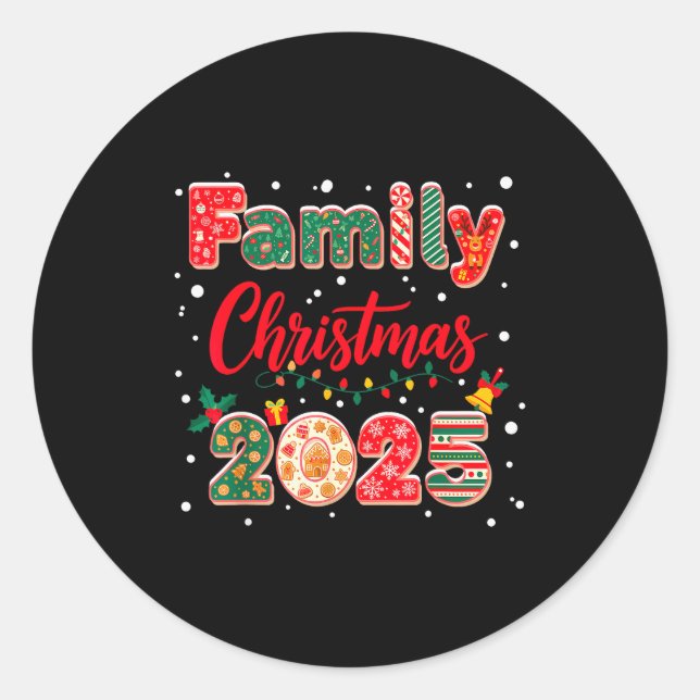 Adesivo Family Christmas 2025 Matching Outfit Xmas Squad S (Frente)